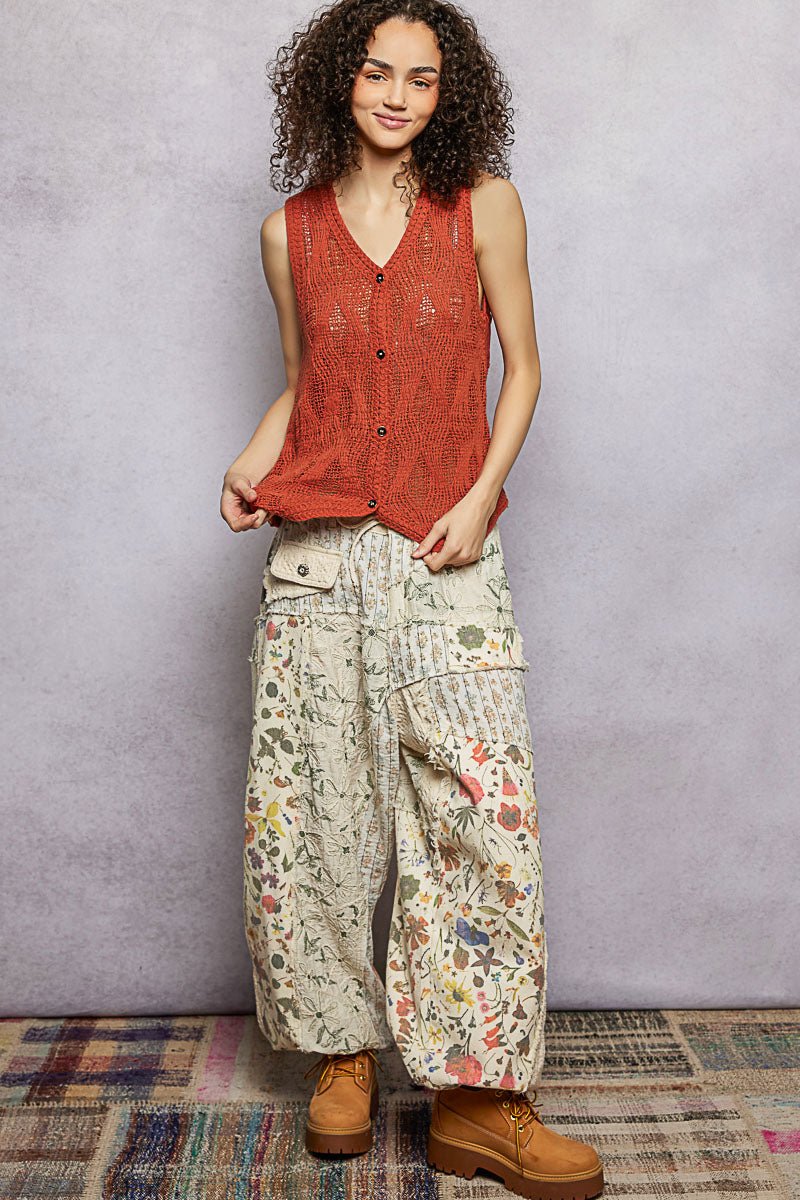 POL Button Down V - Neck Sweater Vest - Bitsy Gypsy Boutique