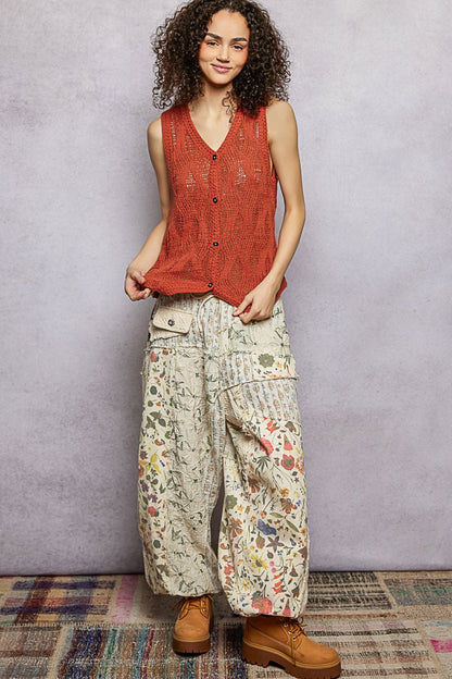 POL Button Down V - Neck Sweater Vest - Bitsy Gypsy Boutique