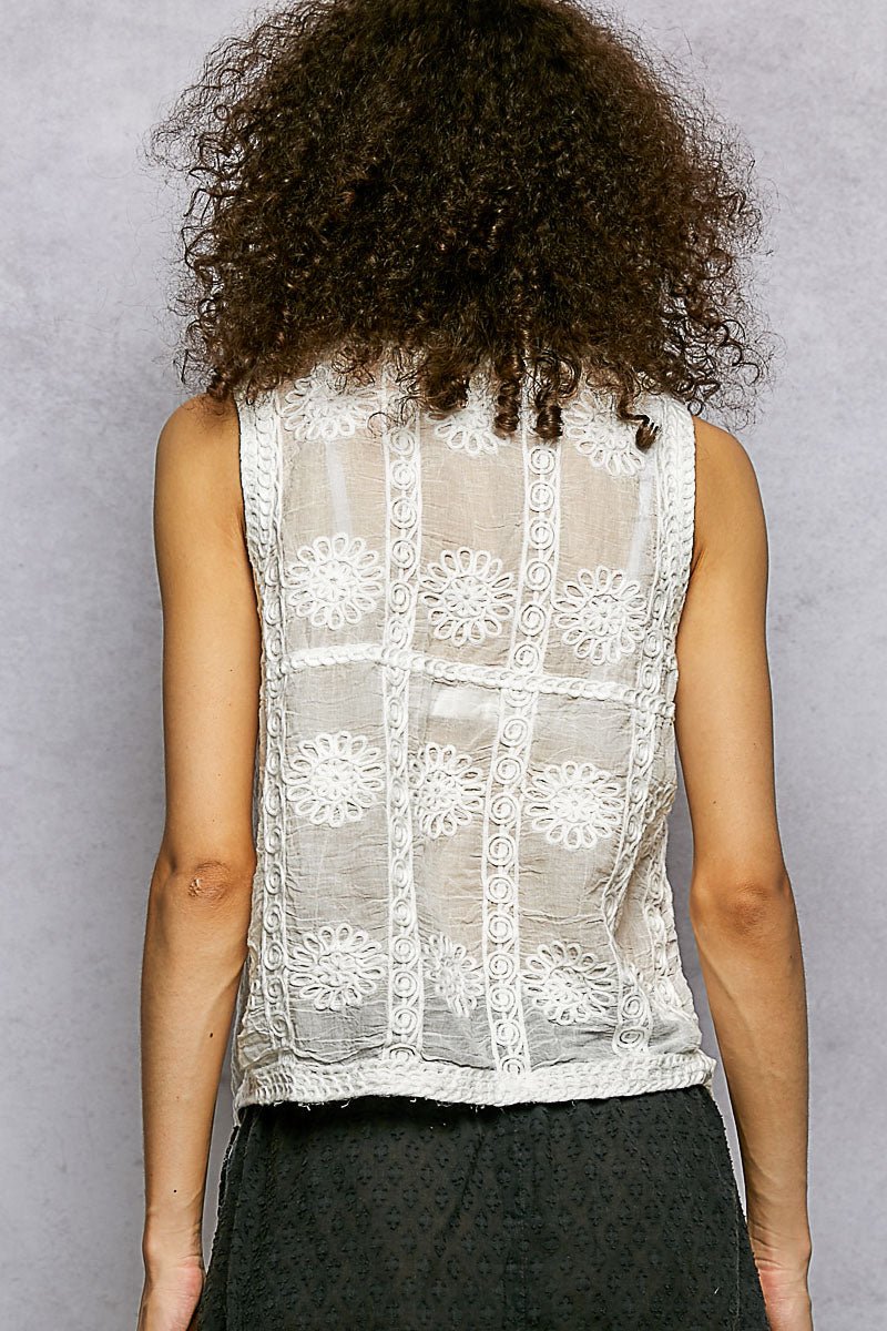 POL Button Down V - Neck Sweater Vest - Bitsy Gypsy Boutique