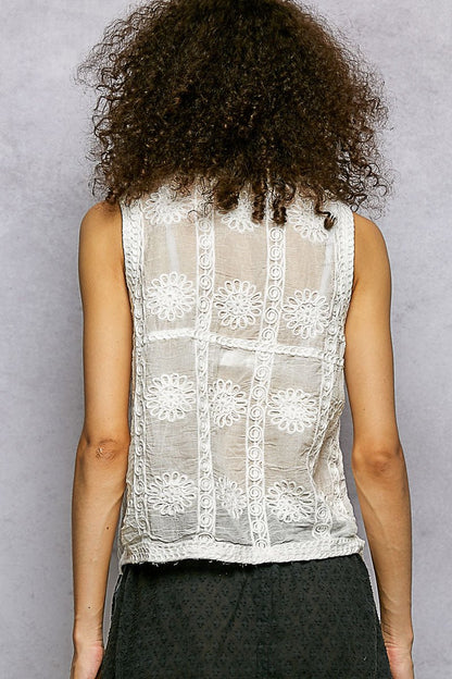 POL Button Down V - Neck Sweater Vest - Bitsy Gypsy Boutique