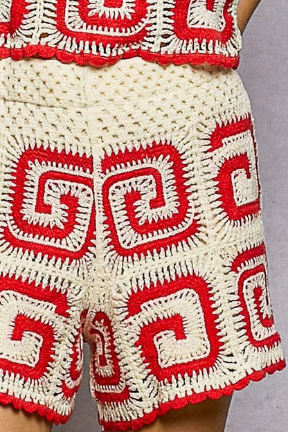 POL Crochet Patterned Shorts - Bitsy Gypsy Boutique
