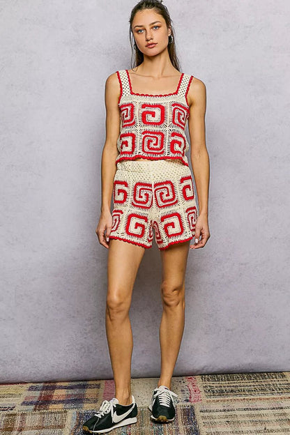 POL Crochet Patterned Shorts - Bitsy Gypsy Boutique