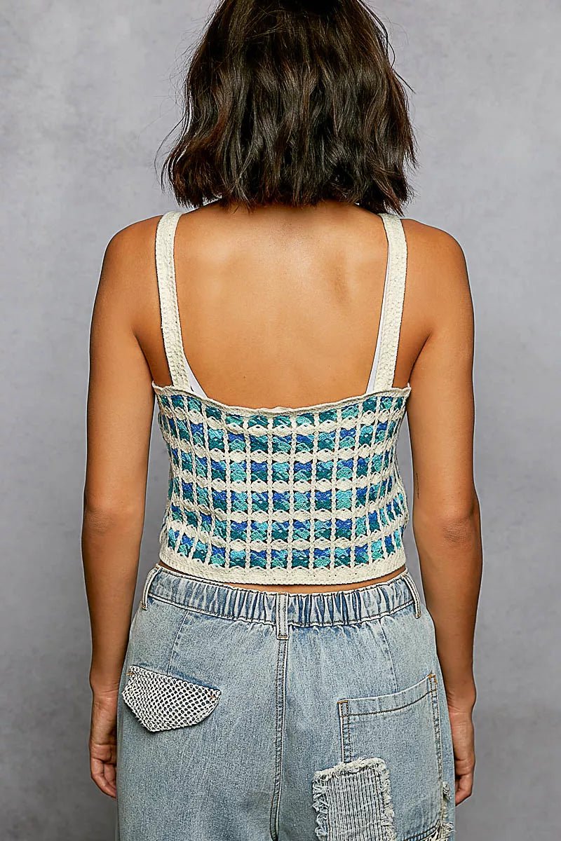 POL Cropped Crochet Cami with Scalloped Edge - Bitsy Gypsy Boutique