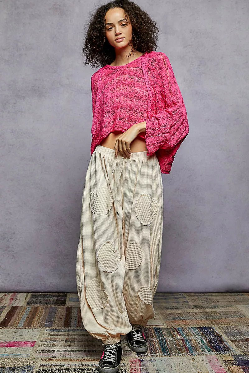 POL Cropped Hooded Knit Top with Full Sleeves - Bitsy Gypsy Boutique