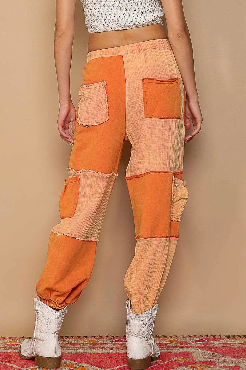 POL Drawstring Pocketed Contrast Jogger Pants - Bitsy Gypsy Boutique