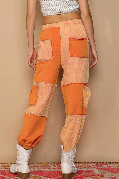 POL Drawstring Pocketed Contrast Jogger Pants - Bitsy Gypsy Boutique