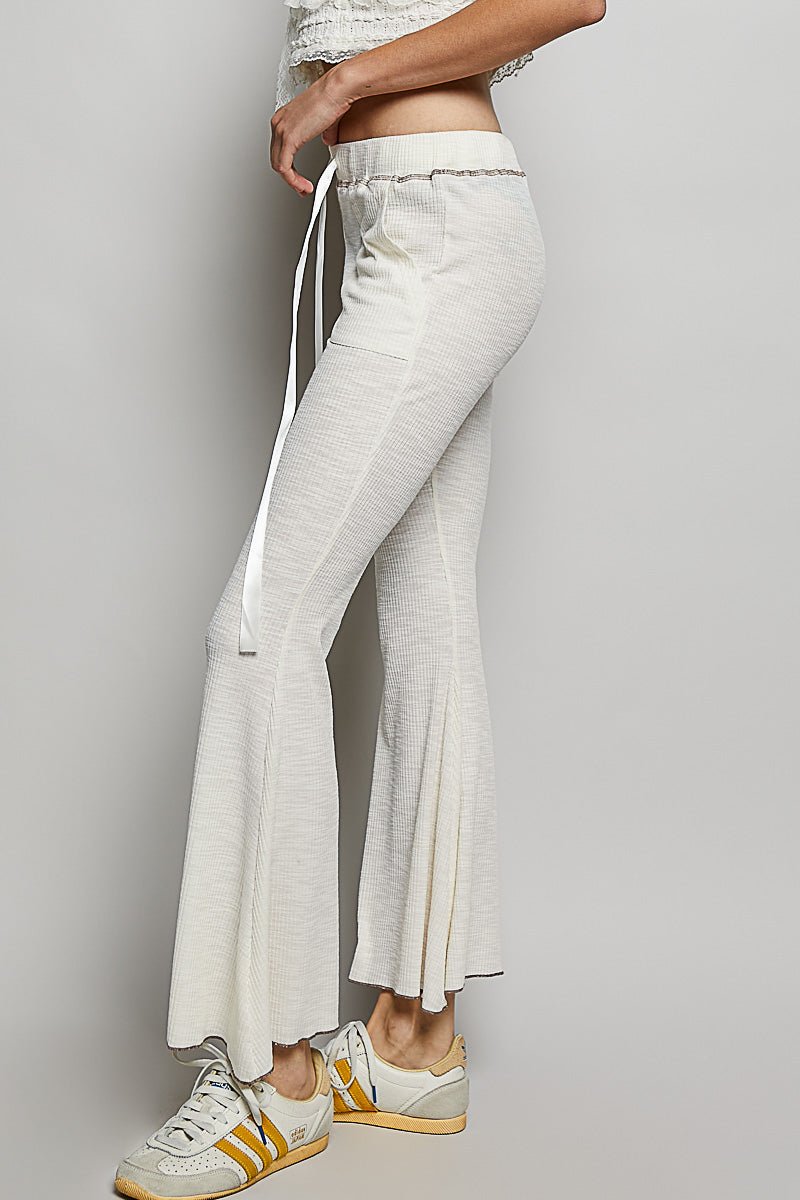 POL Drawstring Textured Ribbed Knit Pants - Bitsy Gypsy Boutique