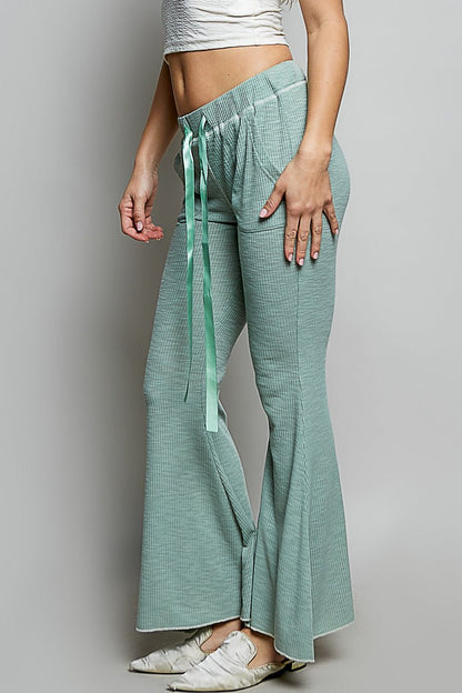 POL Drawstring Textured Ribbed Knit Pants - Bitsy Gypsy Boutique