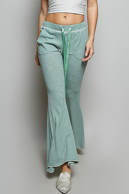 POL Drawstring Textured Ribbed Knit Pants - Bitsy Gypsy Boutique
