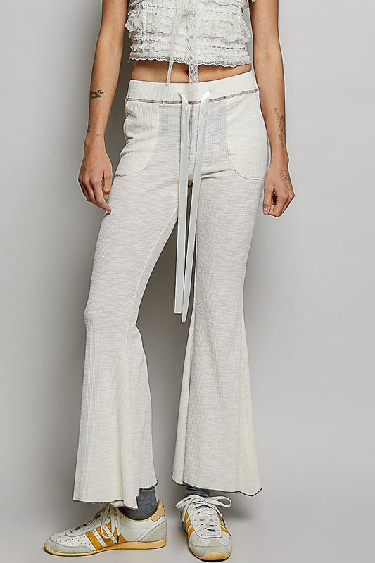 POL Drawstring Textured Ribbed Knit Pants - Bitsy Gypsy Boutique