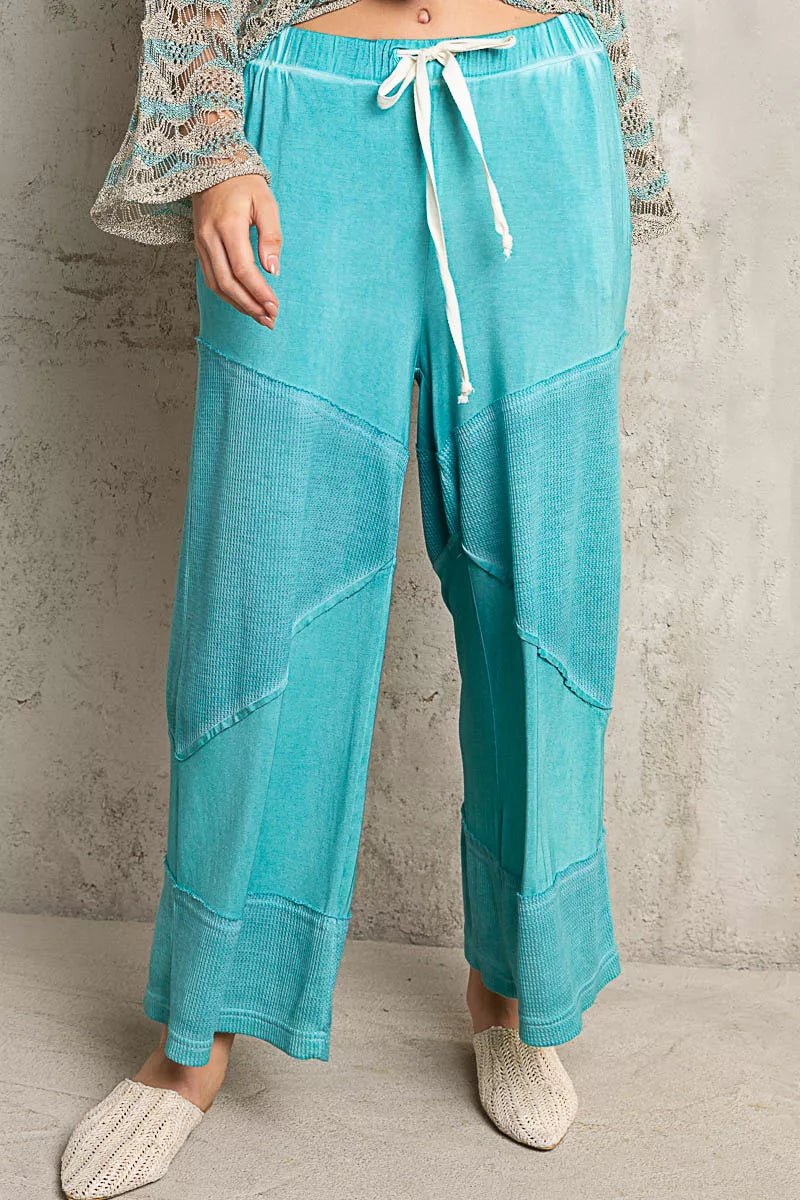 POL Elastic Waistband Wide Leg Pants with Drawstring - Bitsy Gypsy Boutique