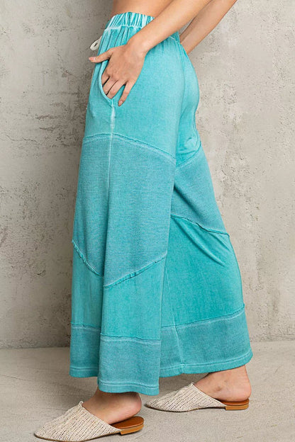 POL Elastic Waistband Wide Leg Pants with Drawstring - Bitsy Gypsy Boutique
