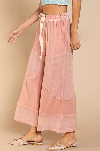 POL Elastic Waistband Wide Leg Pants with Drawstring - Bitsy Gypsy Boutique