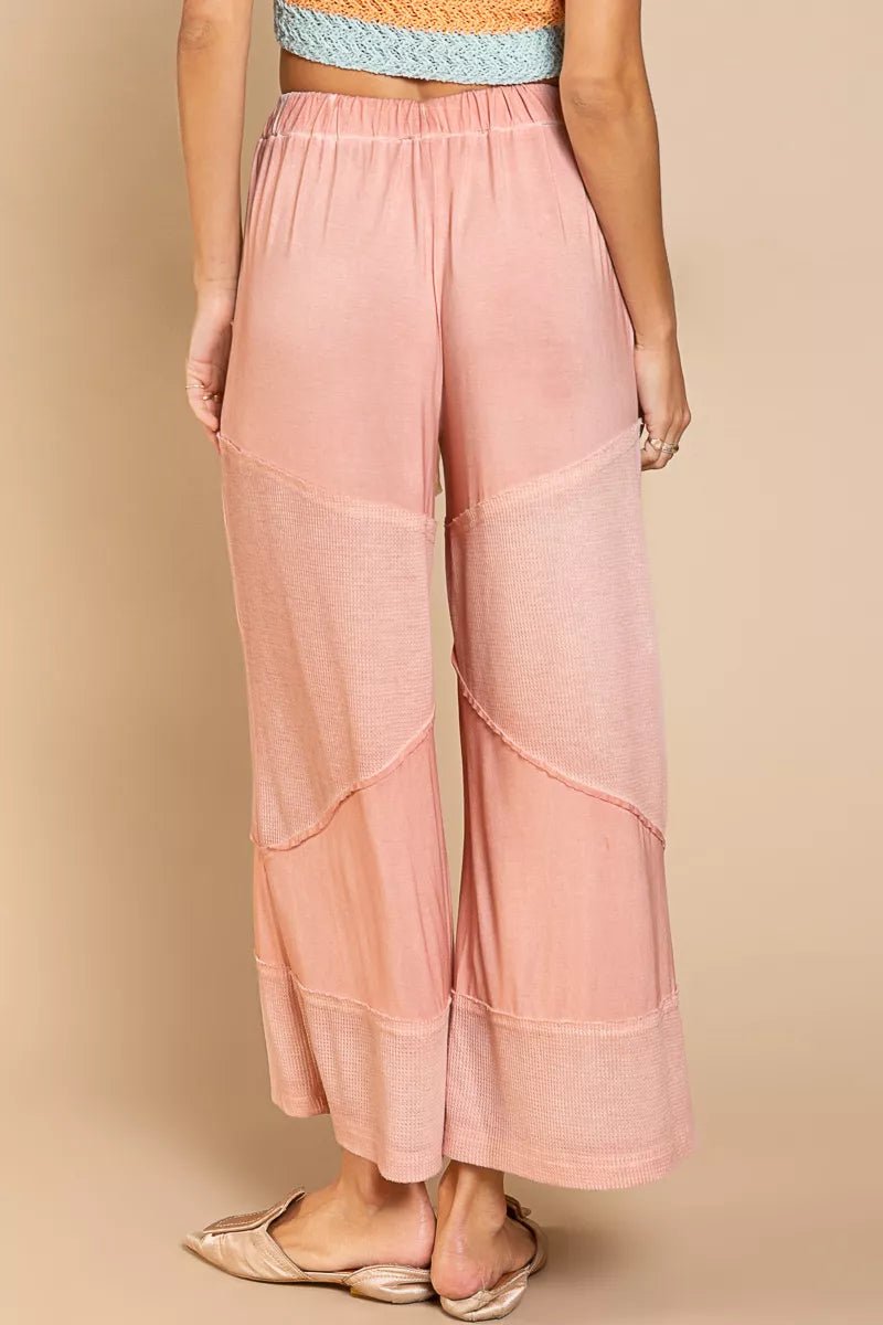 POL Elastic Waistband Wide Leg Pants with Drawstring - Bitsy Gypsy Boutique