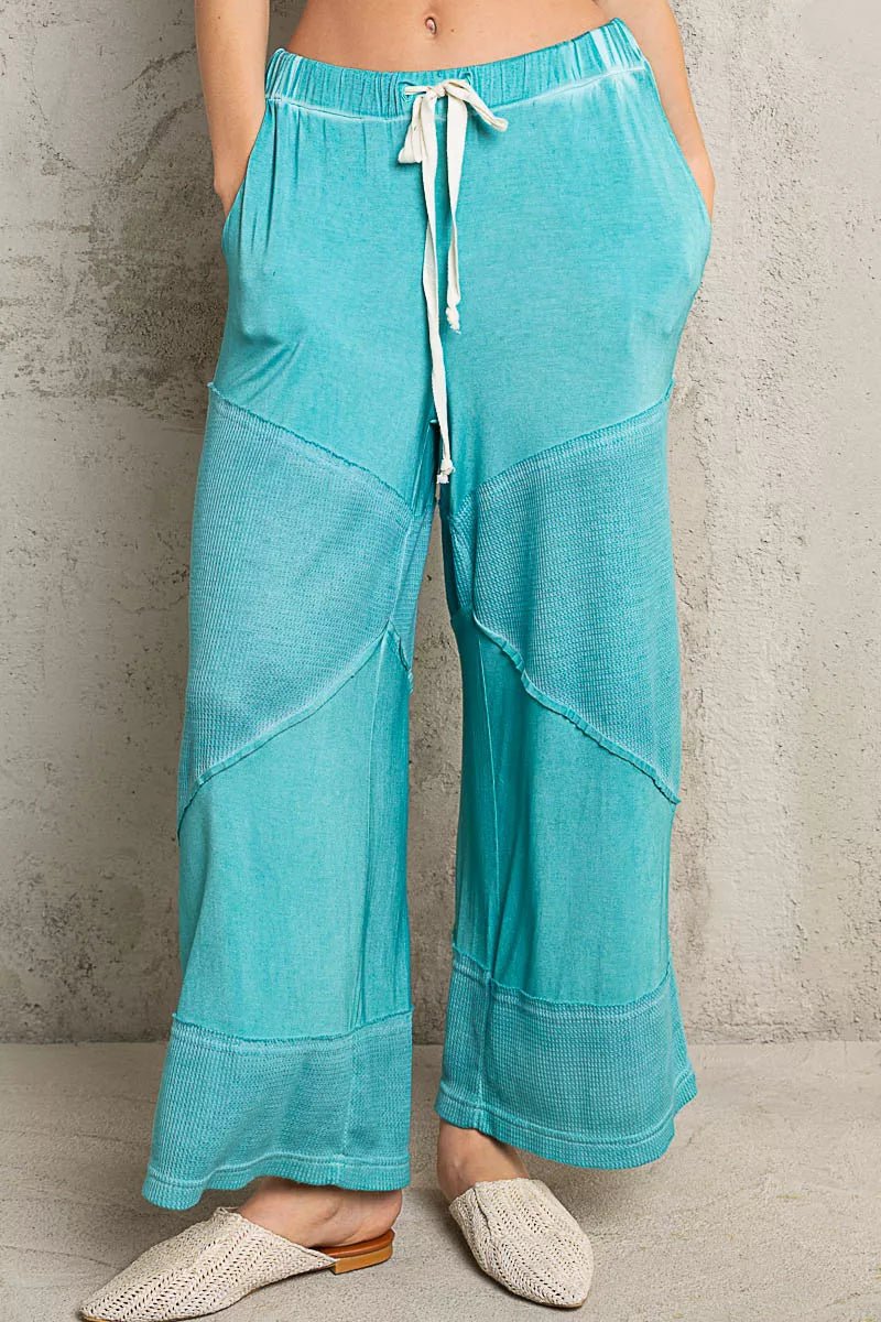 POL Elastic Waistband Wide Leg Pants with Drawstring - Bitsy Gypsy Boutique