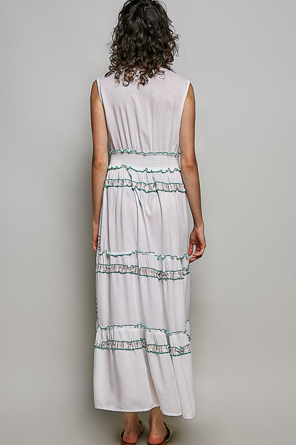 POL Floral Printed Sleeveless Tiered Dress with Smocked Waistband - Bitsy Gypsy Boutique