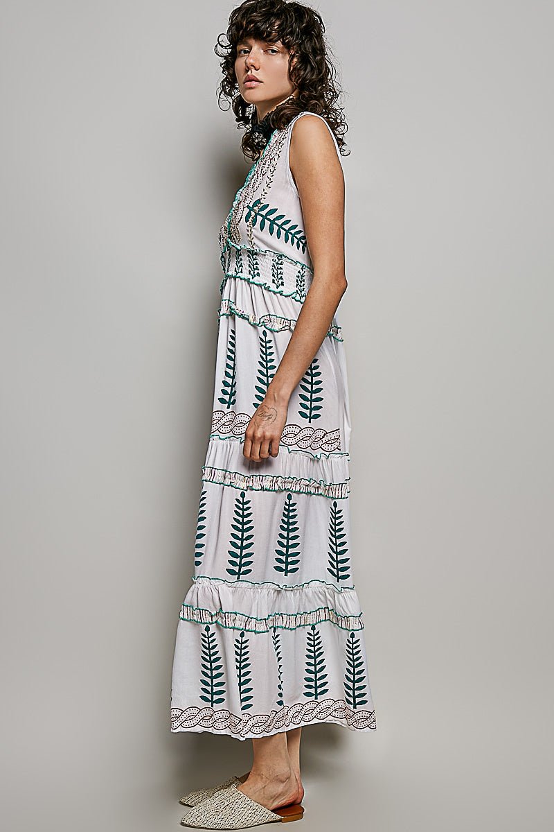 POL Floral Printed Sleeveless Tiered Dress with Smocked Waistband - Bitsy Gypsy Boutique
