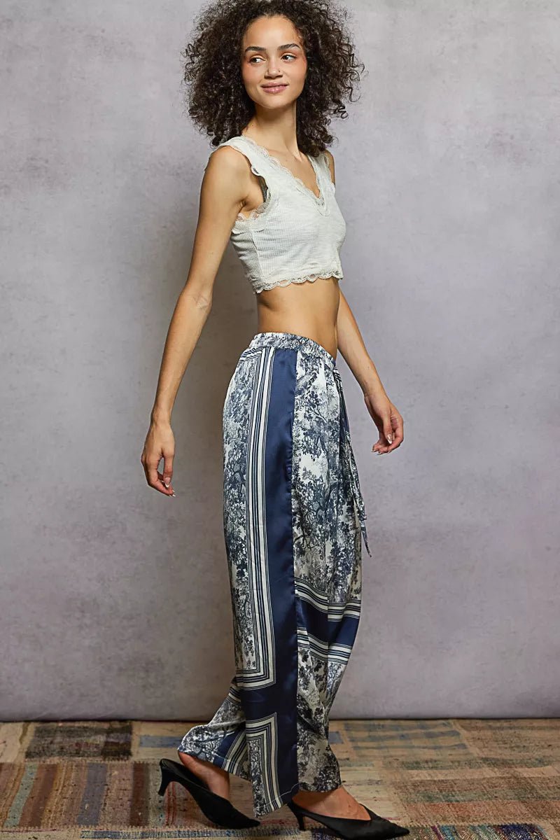 POL Floral Printed Woven Wide Leg Drawstring Pants - Bitsy Gypsy Boutique