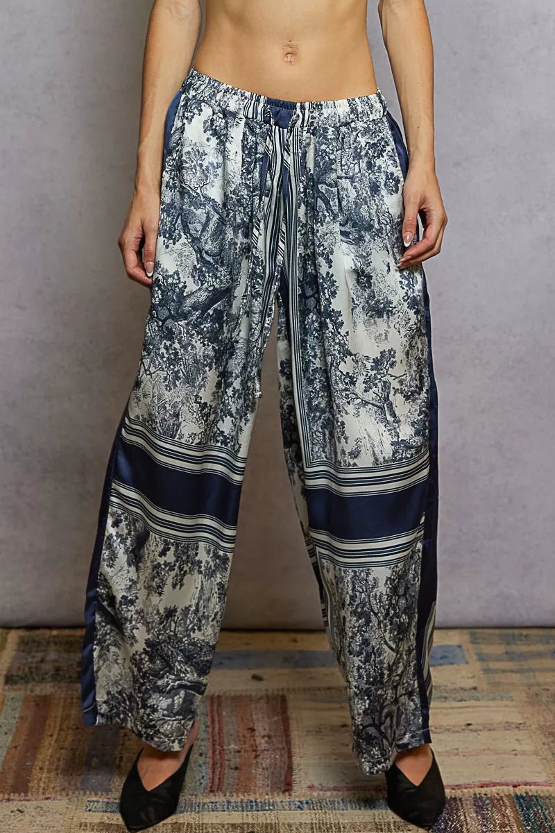 POL Floral Printed Woven Wide Leg Drawstring Pants - Bitsy Gypsy Boutique