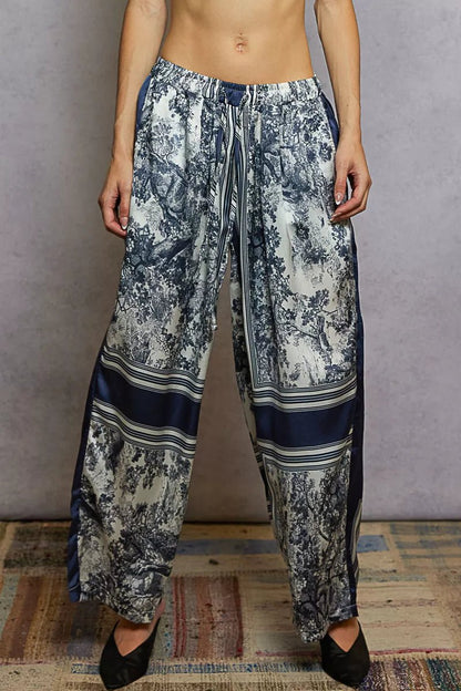 POL Floral Printed Woven Wide Leg Drawstring Pants - Bitsy Gypsy Boutique