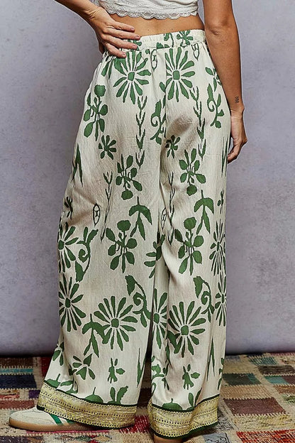 POL Floral Printed Woven Wide Leg Drawstring Pants - Bitsy Gypsy Boutique