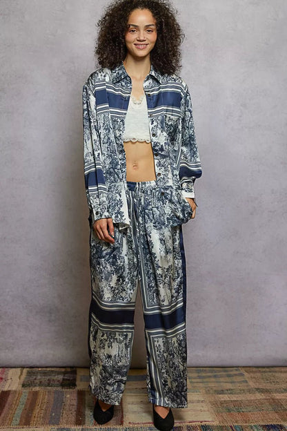 POL Floral Printed Woven Wide Leg Drawstring Pants - Bitsy Gypsy Boutique