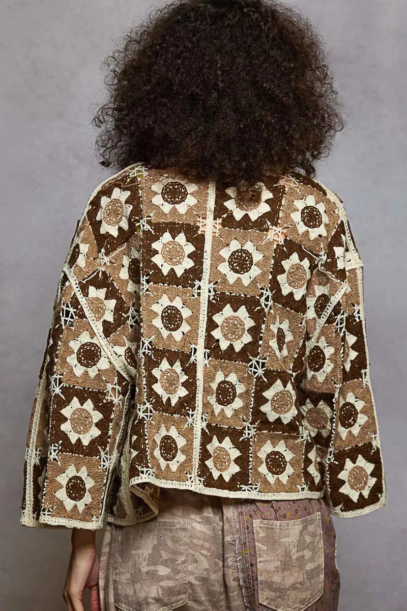 POL Open Front Cardigan with Varied Patterns - Bitsy Gypsy Boutique