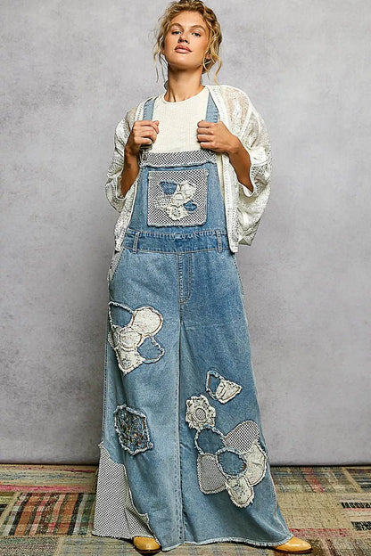 POL Open Front Crochet Cardigan with Floral Embroidery - Bitsy Gypsy Boutique