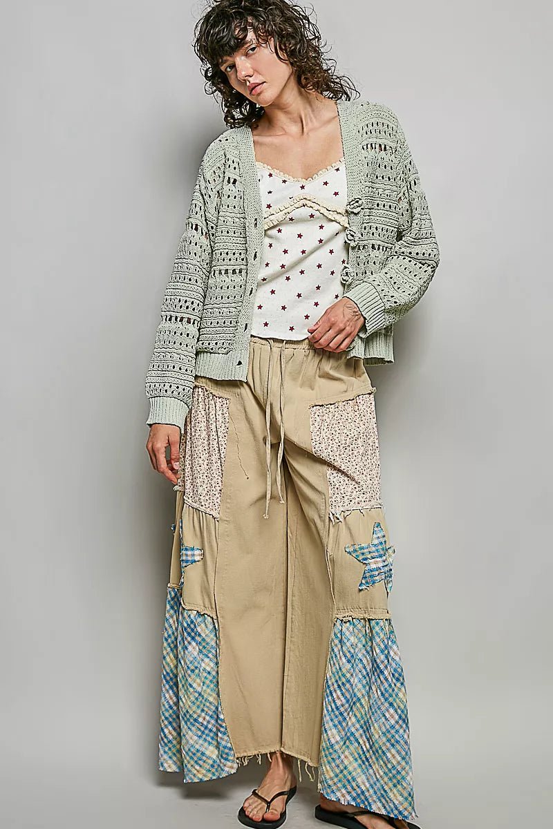 POL Open - Knit Floral Button Cardigan - Bitsy Gypsy Boutique