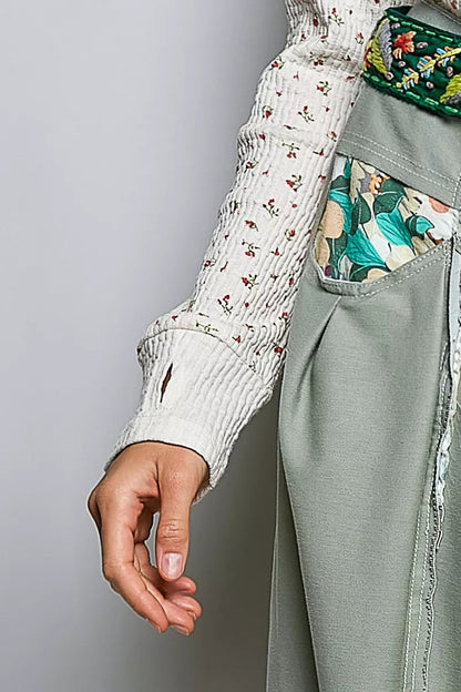 POL Ribbed Knit Floral Crew Neck Long Sleeve Top - Bitsy Gypsy Boutique