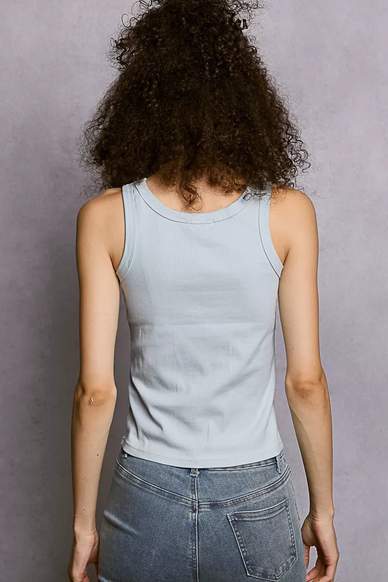 POL Round Neck Ribbed Tank - Bitsy Gypsy Boutique