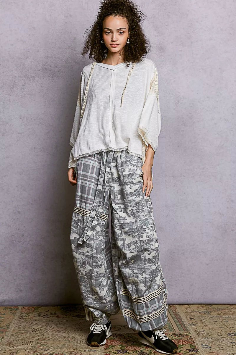 POL Short Sleeve Hoodie Top with Lace Detail - Bitsy Gypsy Boutique