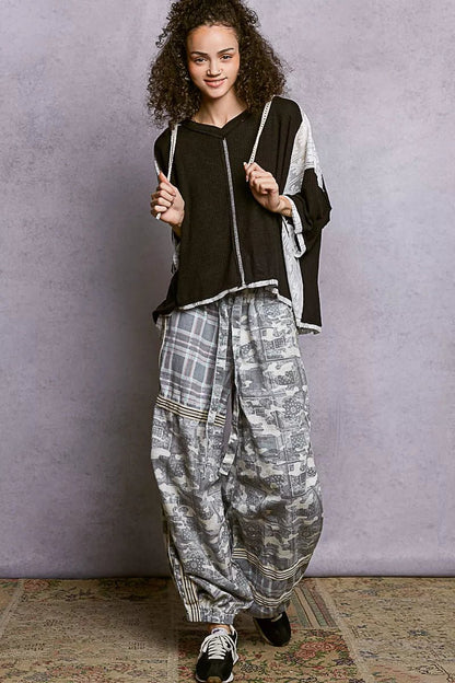 POL Short Sleeve Hoodie Top with Lace Detail - Bitsy Gypsy Boutique