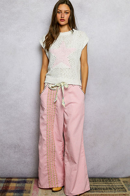 POL Star Round Neck Popcorn Knit Top - Bitsy Gypsy Boutique