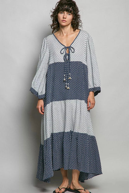 POL Tiered Boho Two - Tone Maxi Dress - Bitsy Gypsy Boutique