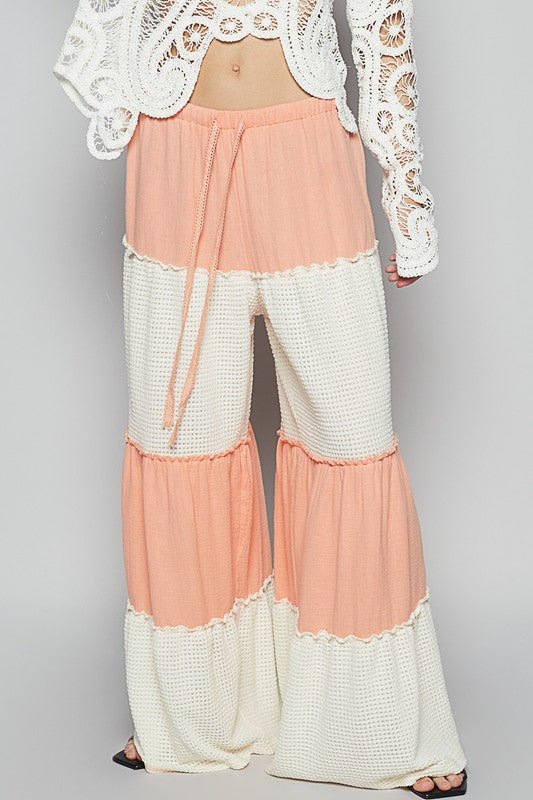 POL Two Tone Drawstring Wide Leg Pants - Bitsy Gypsy Boutique