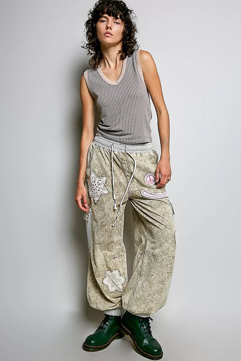 POL V - Neck Contrast Ribbed Sleeveless Tank - Bitsy Gypsy Boutique