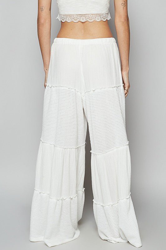 POL Waffle - Knit Drawstring Wide Leg Pants - Bitsy Gypsy Boutique