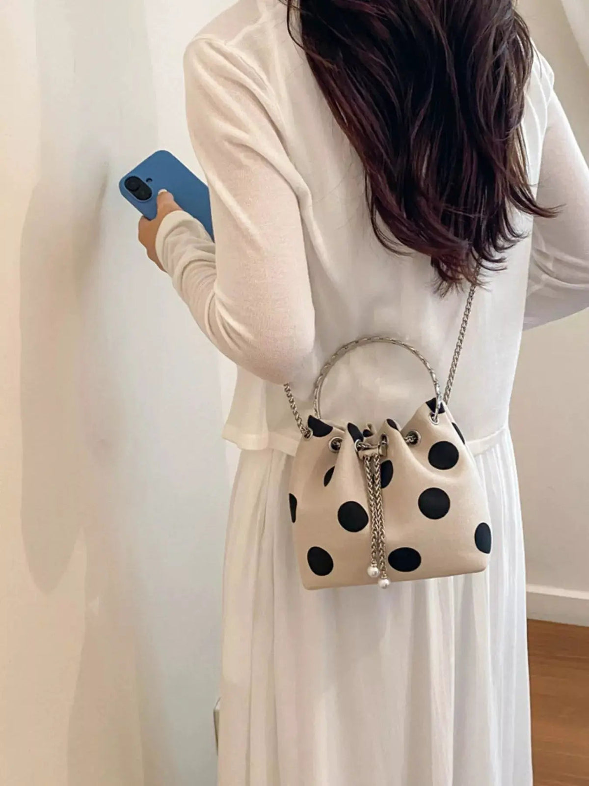 Polka Dot Bucket Crossbody Bag - Bitsy Gypsy Boutique