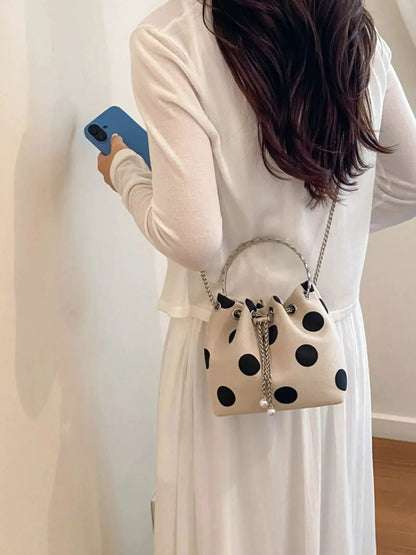 Polka Dot Bucket Crossbody Bag - Bitsy Gypsy Boutique
