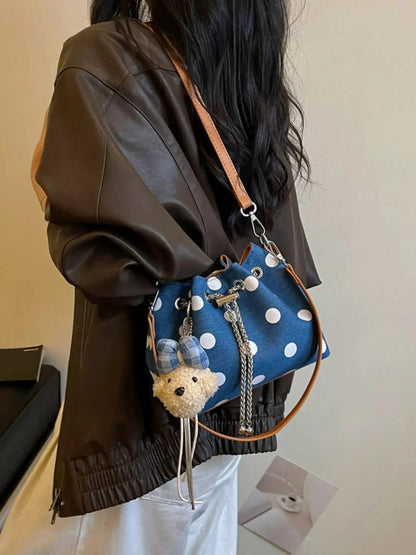 Polka Dot Bucket Crossbody Bag - Bitsy Gypsy Boutique