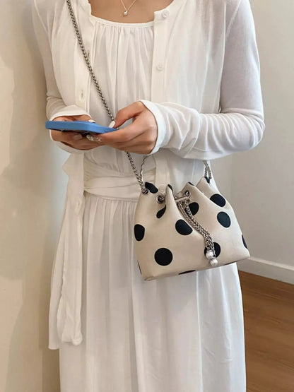 Polka Dot Bucket Crossbody Bag - Bitsy Gypsy Boutique