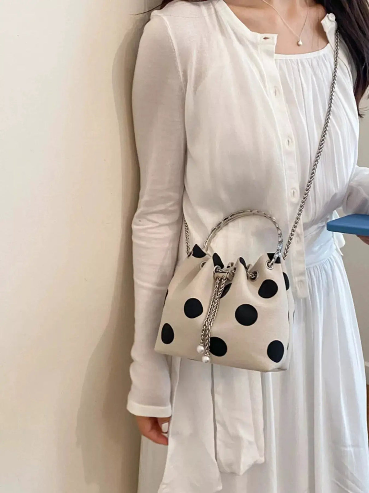 Polka Dot Bucket Crossbody Bag - Bitsy Gypsy Boutique