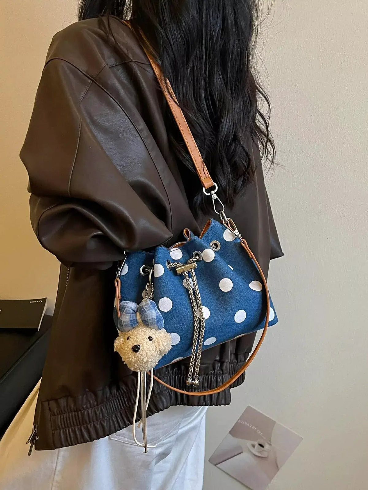 Polka Dot Bucket Crossbody Bag - Bitsy Gypsy Boutique