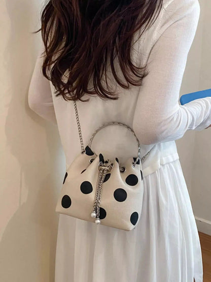 Polka Dot Bucket Crossbody Bag - Bitsy Gypsy Boutique