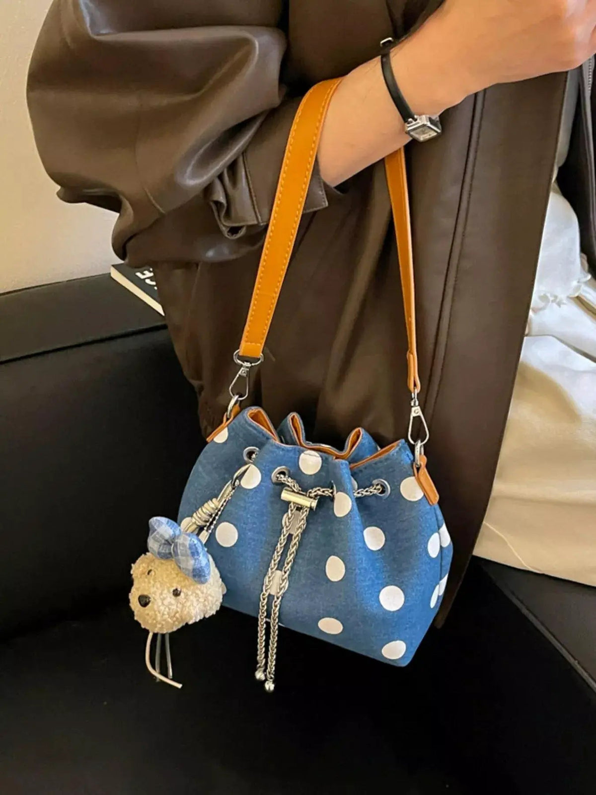Polka Dot Bucket Crossbody Bag - Bitsy Gypsy Boutique