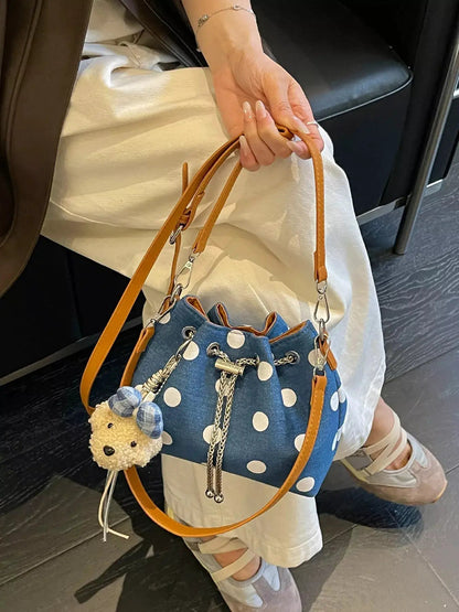 Polka Dot Bucket Crossbody Bag - Bitsy Gypsy Boutique