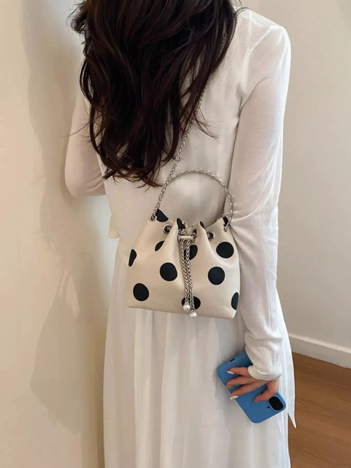 Polka Dot Bucket Crossbody Bag - Bitsy Gypsy Boutique