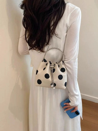 Polka Dot Bucket Crossbody Bag - Bitsy Gypsy Boutique