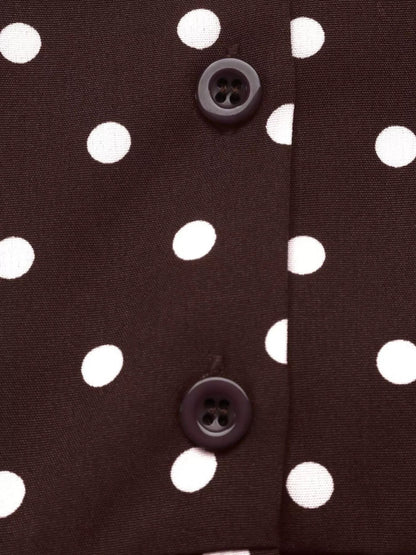 Polka Dot Long Sleeve Shirt Dress - Bitsy Gypsy Boutique